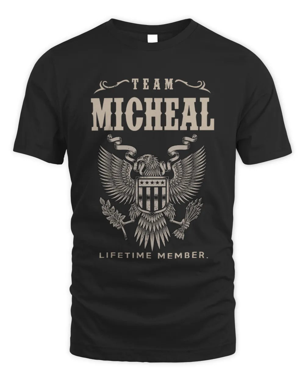 MICHEAL TP06-K82 – Personalized Classic Style Apparel “Team NAME Lifetime Member” - Unisex Standard T-Shirt - Black