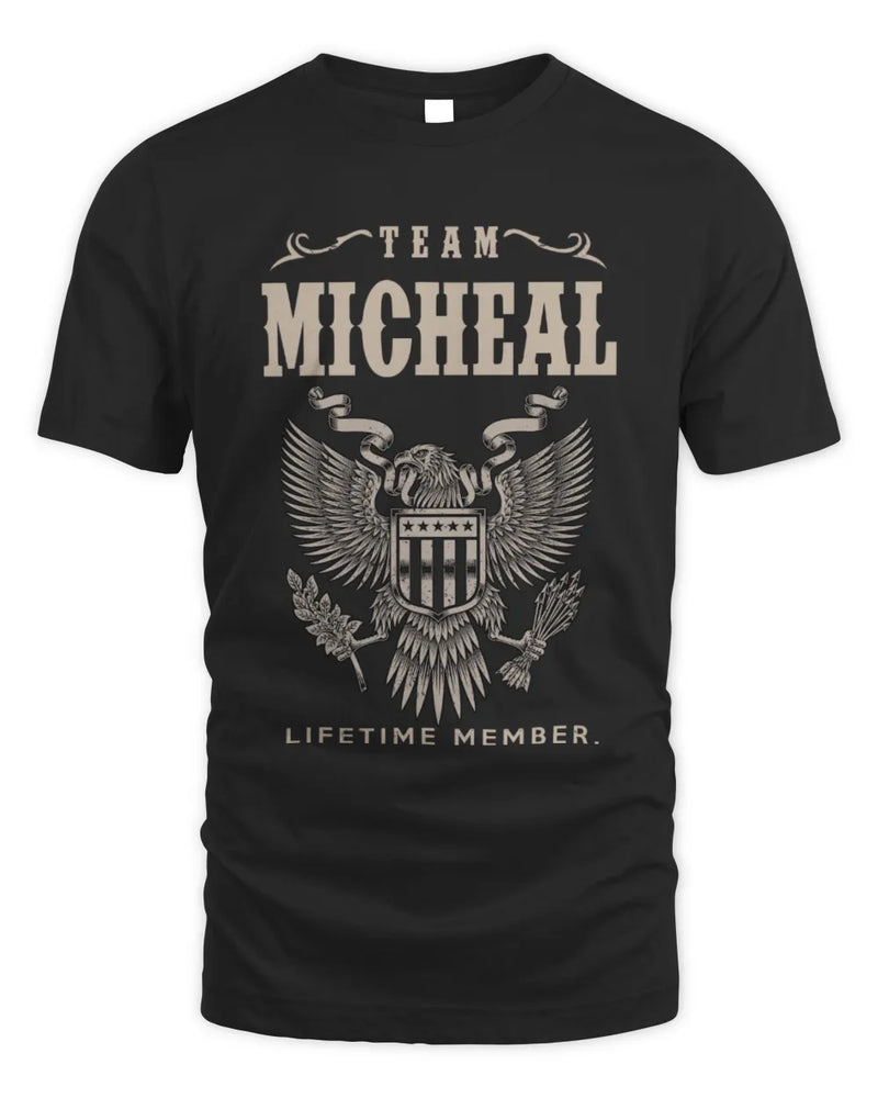 MICHEAL TP06-K82 – Personalized Classic Style Apparel “Team NAME Lifetime Member” - Unisex Standard T-Shirt - Black
