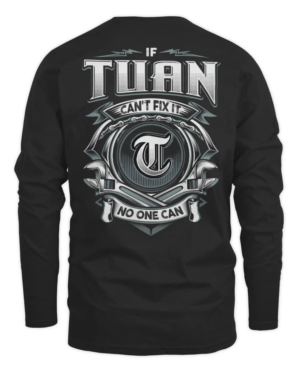 TUAN AP81-K4-626 - Personalized Ahmed Quote Apparel “If Ahmed Can't Fix It, No One Can” - Men's Long Sleeved T-Shirt - Black