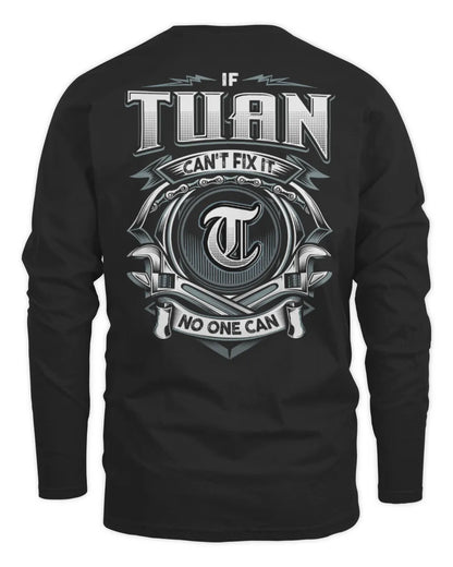 TUAN AP81-K4-626 - Personalized Ahmed Quote Apparel “If Ahmed Can't Fix It, No One Can” - Men's Long Sleeved T-Shirt - Black