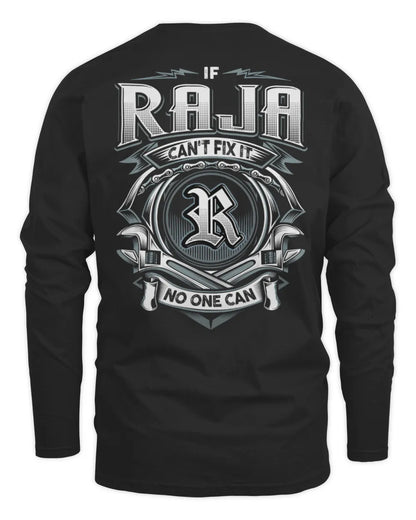 RAJA AP81-K4-626 - Personalized Ahmed Quote Apparel “If Ahmed Can't Fix It, No One Can” - Men's Long Sleeved T-Shirt - Black