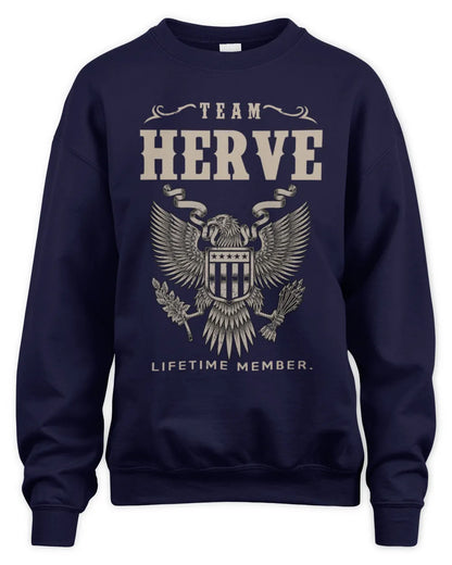 HERVE TP06-K82 – Personalized Classic Style Apparel “Team NAME Lifetime Member” - Unisex Sweatshirt - Navy