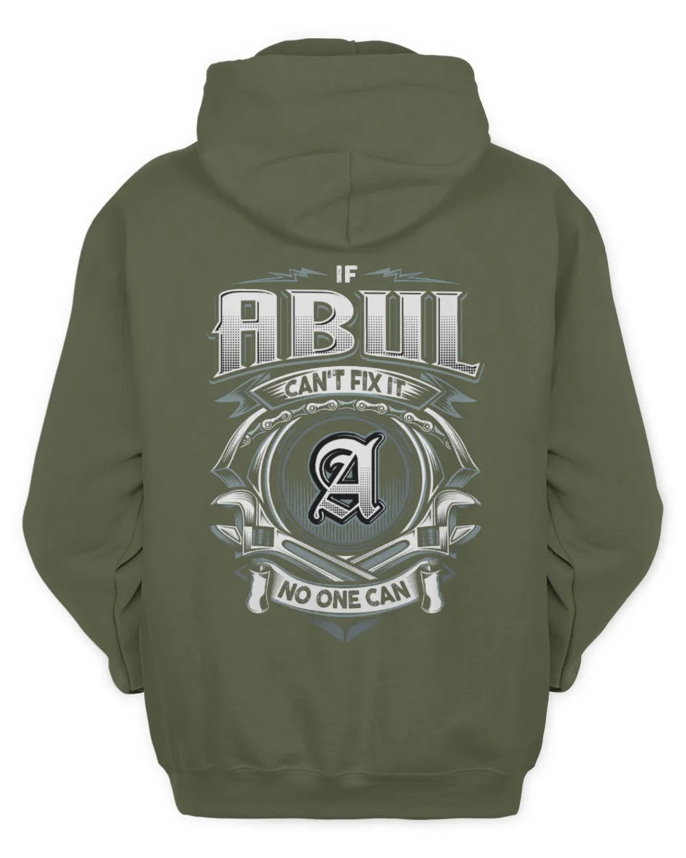 ABUL AP81-K4-626 - Personalized Ahmed Quote Apparel “If Ahmed Can't Fix It, No One Can” - Unisex Hoodie - Military Green