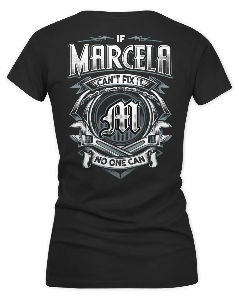 MARCELA AP81-K4-626 - Personalized Ahmed Quote Apparel “If Ahmed Can't Fix It, No One Can” - Women's V-Neck T-Shirt - Black