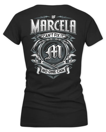 MARCELA AP81-K4-626 - Personalized Ahmed Quote Apparel “If Ahmed Can't Fix It, No One Can” - Women's V-Neck T-Shirt - Black
