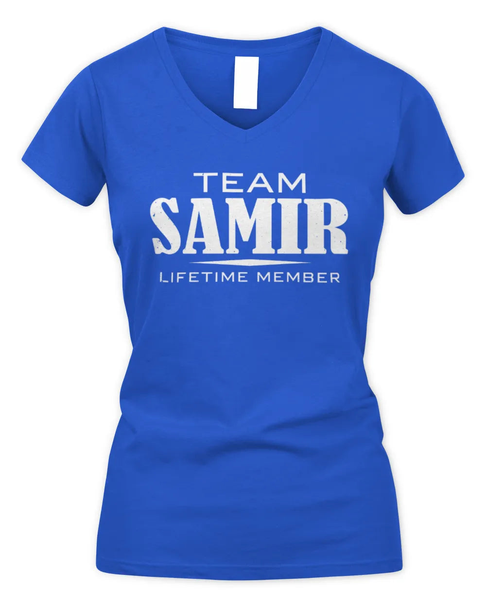SAMIR BL62-K4-128 - Personalized “Team NAME Lifetime Member” - Women's V-Neck T-Shirt - Royal
