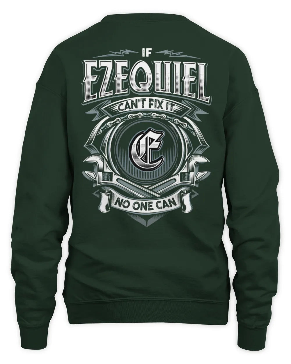 EZEQUIEL AP81-K4-626 - Personalized Ahmed Quote Apparel “If Ahmed Can't Fix It, No One Can” - Unisex Sweatshirt - Forest Green