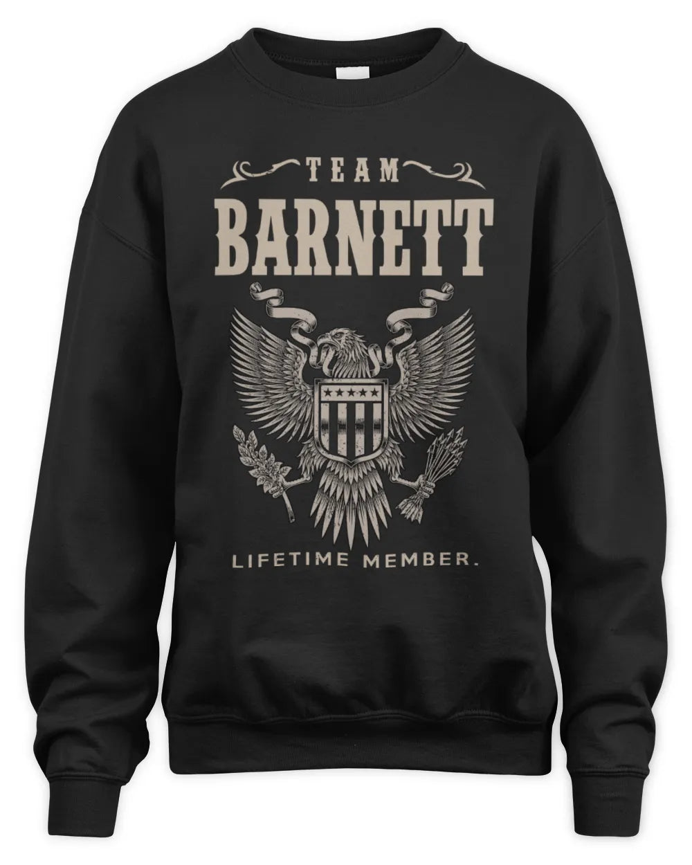 BARNETT TP06-K82 – Personalized Classic Style Apparel “Team NAME Lifetime Member” - Unisex Sweatshirt - Black