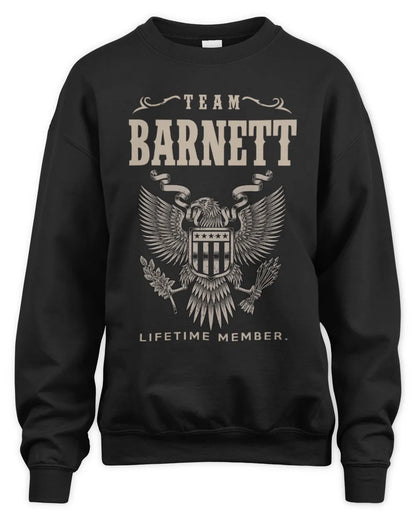 BARNETT TP06-K82 – Personalized Classic Style Apparel “Team NAME Lifetime Member” - Unisex Sweatshirt - Black