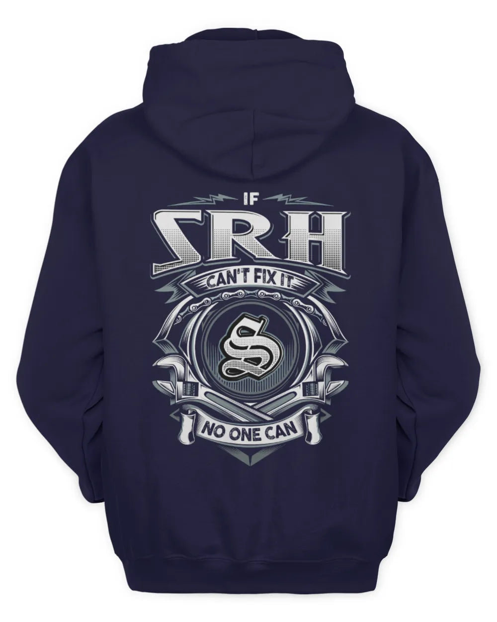 SRH AP81-K4-626 - Personalized Ahmed Quote Apparel “If Ahmed Can't Fix It, No One Can” - Unisex Hoodie - Navy