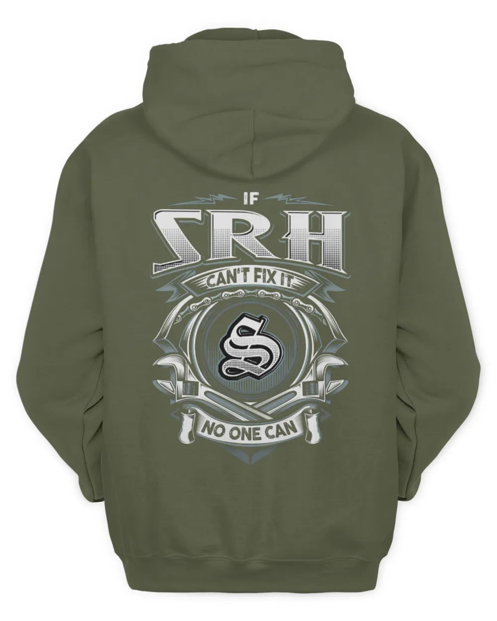 SRH AP81-K4-626 - Personalized Ahmed Quote Apparel “If Ahmed Can't Fix It, No One Can” - Unisex Hoodie - Military Green