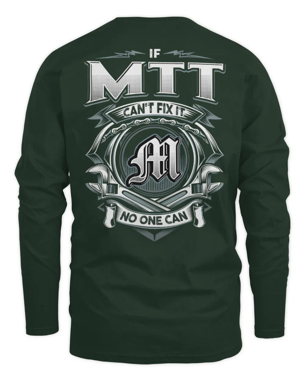MTT AP81-K4-626 - Personalized Ahmed Quote Apparel “If Ahmed Can't Fix It, No One Can” - Men's Long Sleeved T-Shirt - Forest Green