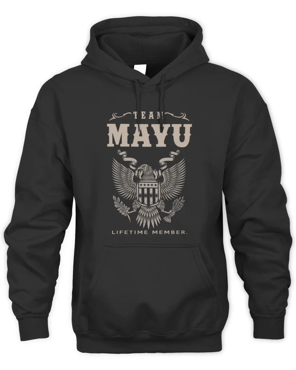 MAYU TP06-K82 – Personalized Classic Style Apparel “Team NAME Lifetime Member” - Unisex Hoodie - Black