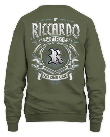 RICCARDO AP81-K4-626 - Personalized Ahmed Quote Apparel “If Ahmed Can't Fix It, No One Can” - Unisex Sweatshirt - Military Green