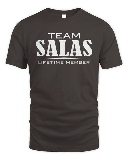 SALAS BL62-K4-128 - Personalized “Team NAME Lifetime Member” - Unisex Standard T-Shirt - Dark Chocolate