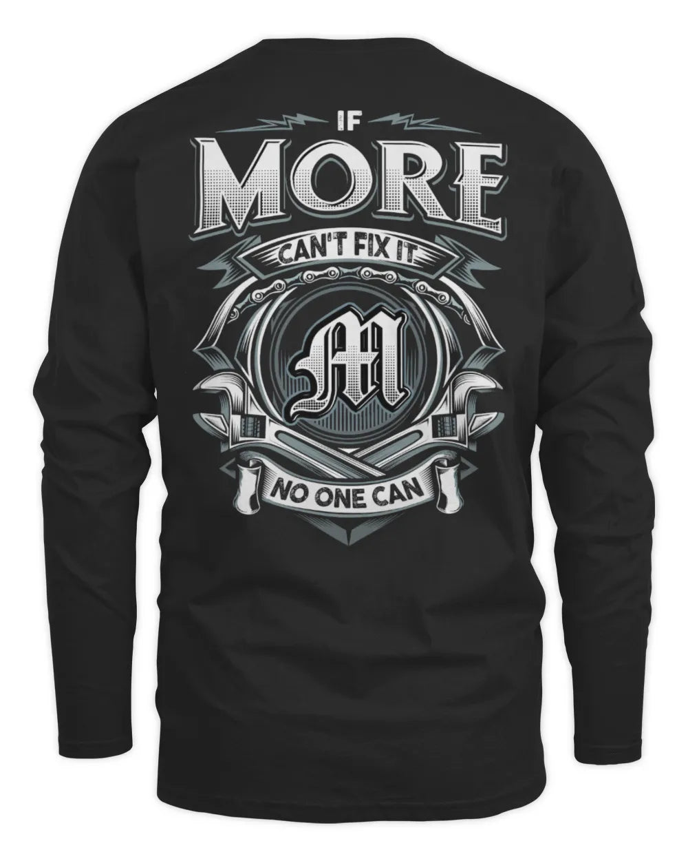 MORE AP81-K4-626 - Personalized Ahmed Quote Apparel “If Ahmed Can't Fix It, No One Can” - Men's Long Sleeved T-Shirt - Black