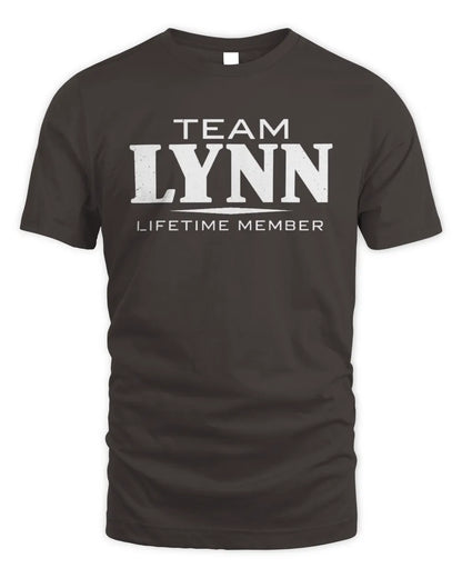 LYNN BL62-K4-128 - Personalized “Team NAME Lifetime Member” - Unisex Standard T-Shirt - Dark Chocolate