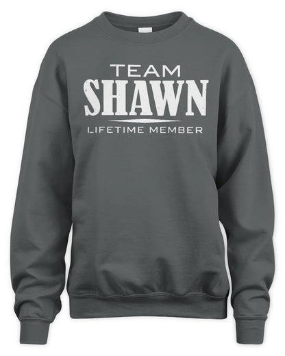 SHAWN BL62-K4-128 - Personalized “Team NAME Lifetime Member” - Unisex Sweatshirt - Charcoal