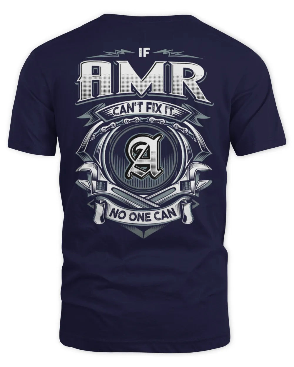 AMR AP81-K4-626 - Personalized Ahmed Quote Apparel “If Ahmed Can't Fix It, No One Can” - Unisex Standard T-Shirt - Navy