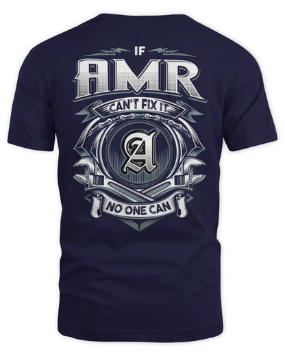 AMR AP81-K4-626 - Personalized Ahmed Quote Apparel “If Ahmed Can't Fix It, No One Can” - Unisex Standard T-Shirt - Navy