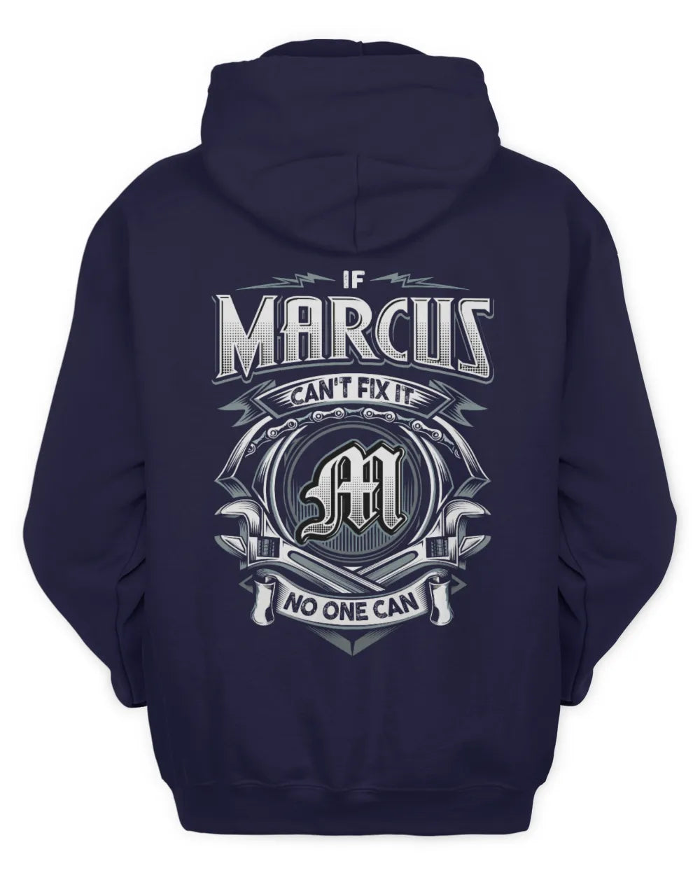 MARCUS AP81-K4-626 - Personalized Ahmed Quote Apparel “If Ahmed Can't Fix It, No One Can” - Unisex Hoodie - Navy