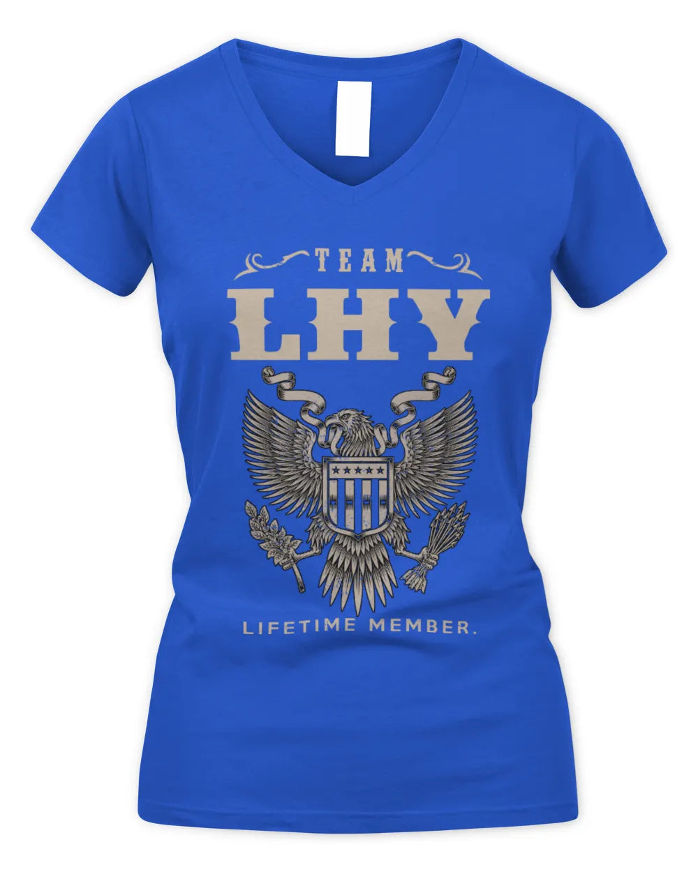 LHY TP06-K82 – Personalized Classic Style Apparel “Team NAME Lifetime Member” - Women's V-Neck T-Shirt - Royal