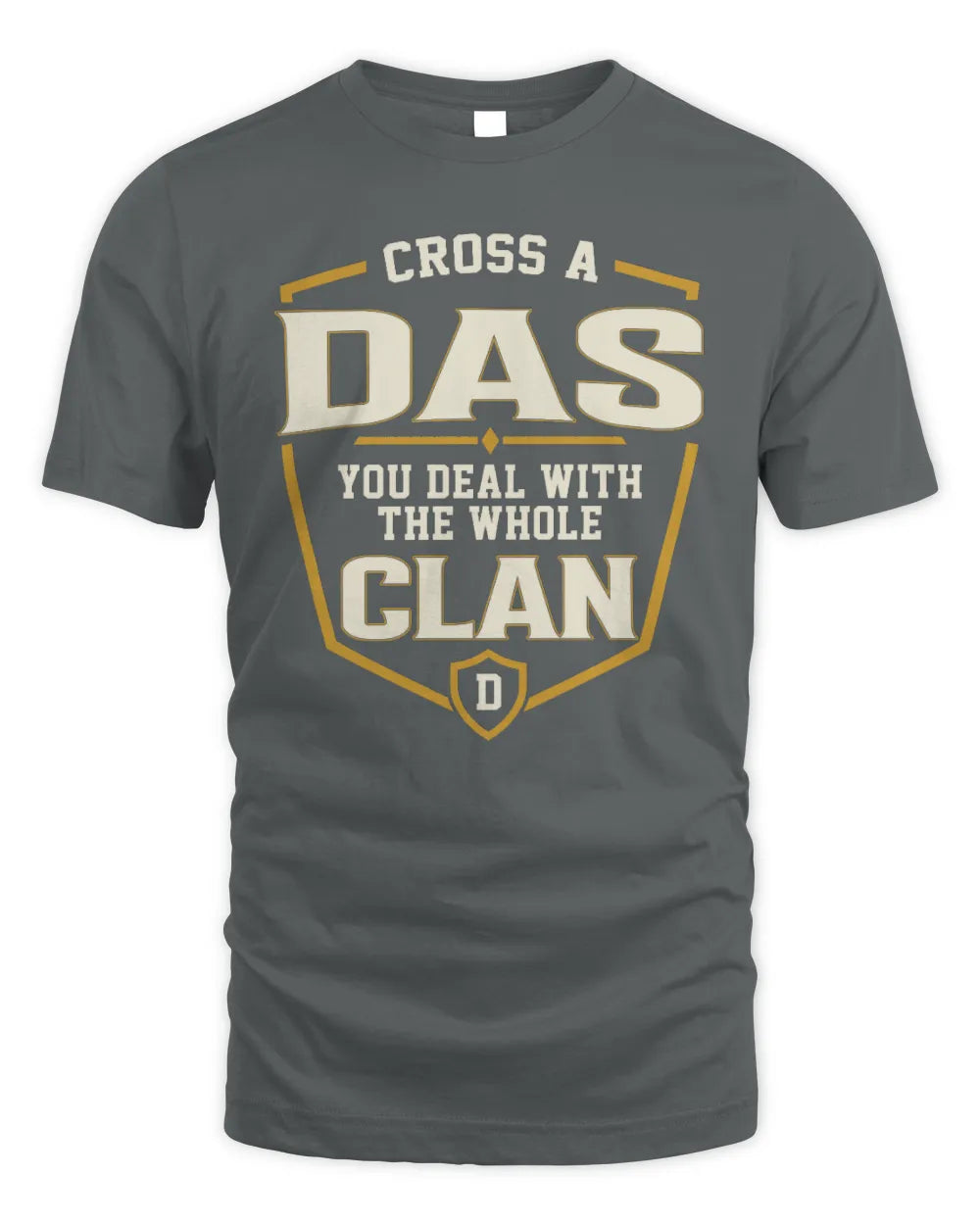DAS NT1-K008 Cross A/An NAME, You Deal With the Whole Clan | Personalized Vintage T-Shirt - Unisex Standard T-Shirt - Charcoal