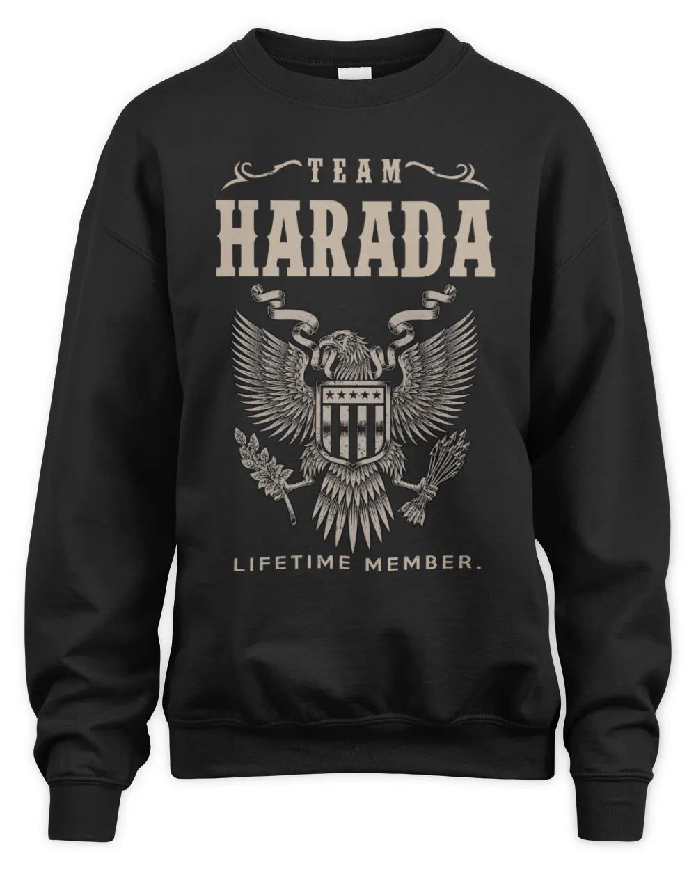 HARADA TP06-K82 – Personalized Classic Style Apparel “Team NAME Lifetime Member” - Unisex Sweatshirt - Black