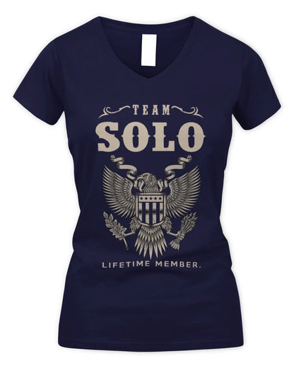 SOLO TP06-K82 – Personalized Classic Style Apparel “Team NAME Lifetime Member” - Women's V-Neck T-Shirt - Navy