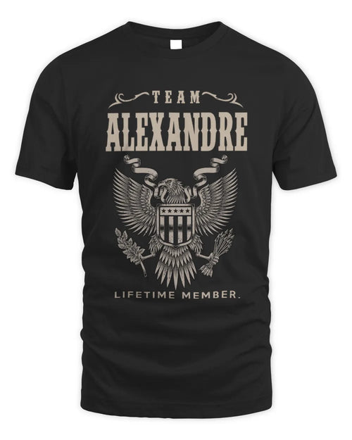 ALEXANDRE TP06-K82 – Personalized Classic Style Apparel “Team NAME Lifetime Member” - Unisex Standard T-Shirt - Black