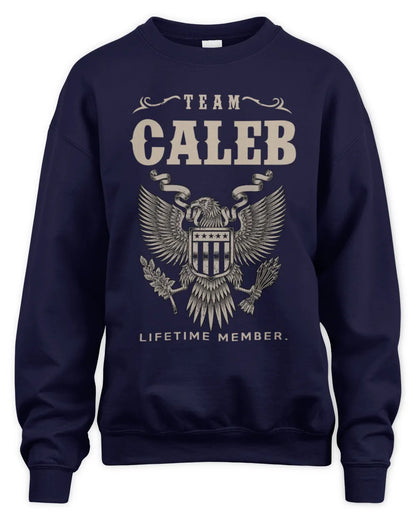 CALEB TP06-K82 – Personalized Classic Style Apparel “Team NAME Lifetime Member” - Unisex Sweatshirt - Navy