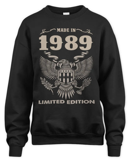 1989 HH89-K2 – Classic Birth Year Limited Edition T-Shirt - Unisex Sweatshirt - Black