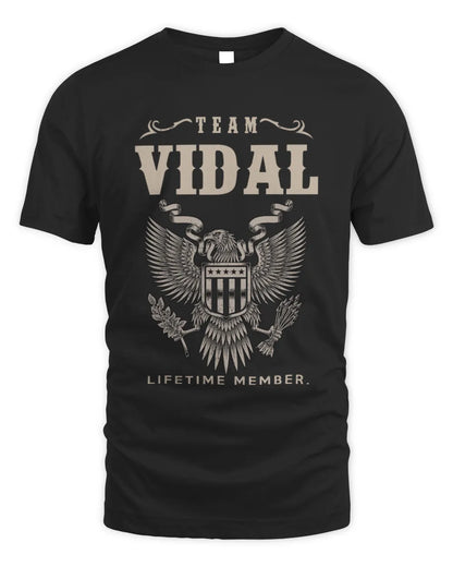VIDAL TP06-K82 – Personalized Classic Style Apparel “Team NAME Lifetime Member” - Unisex Standard T-Shirt - Black