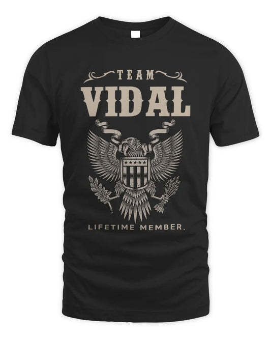 VIDAL TP06-K82 – Personalized Classic Style Apparel “Team NAME Lifetime Member” - Unisex Standard T-Shirt - Black