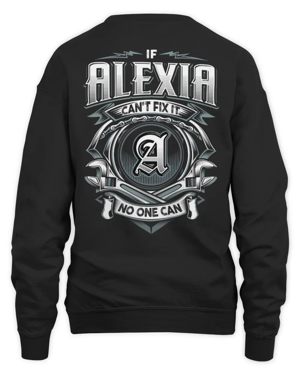 ALEXIA AP81-K4-626 - Personalized Ahmed Quote Apparel “If Ahmed Can't Fix It, No One Can” - Unisex Sweatshirt - Black