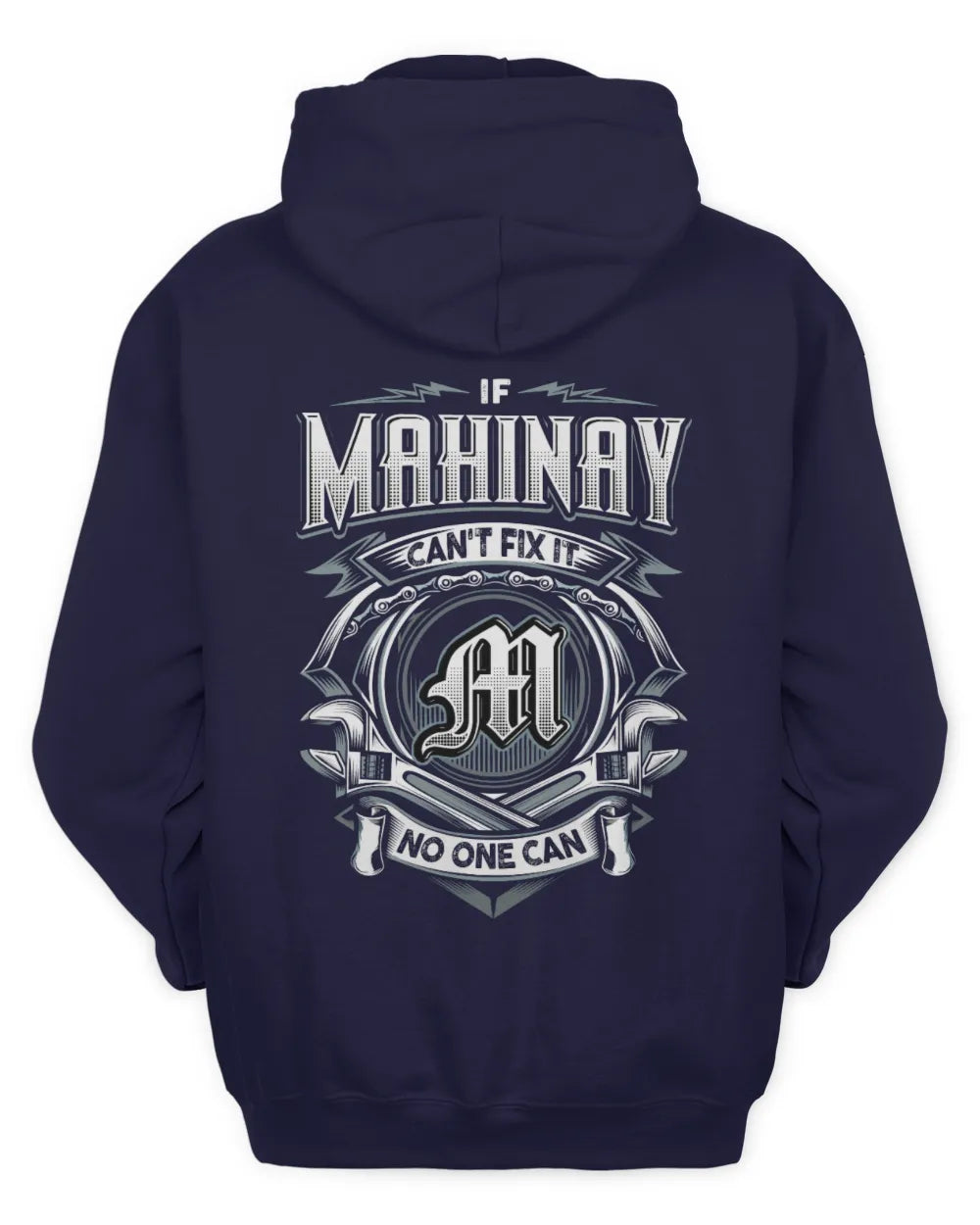 MAHINAY AP81-K4-626 - Personalized Ahmed Quote Apparel “If Ahmed Can't Fix It, No One Can” - Unisex Hoodie - Navy