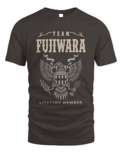 FUJIWARA TP06-K82 – Personalized Classic Style Apparel “Team NAME Lifetime Member” - Unisex Standard T-Shirt - Dark Chocolate