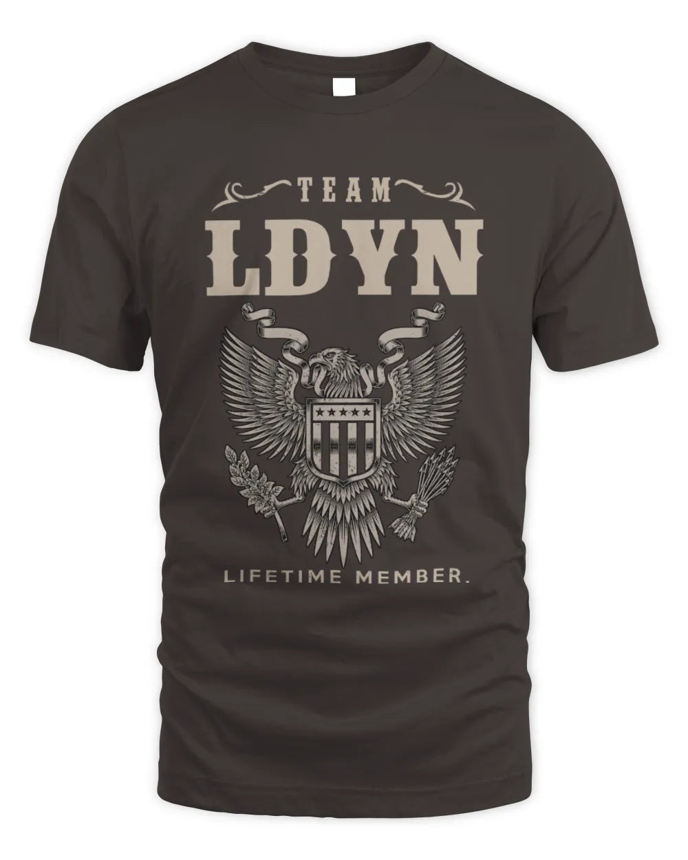 LDYN TP06-K82 – Personalized Classic Style Apparel “Team NAME Lifetime Member” - Unisex Standard T-Shirt - Dark Chocolate