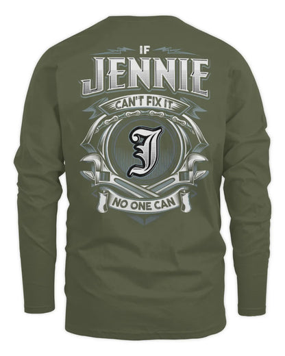 JENNIE AP81-K4-626 - Personalized Ahmed Quote Apparel “If Ahmed Can't Fix It, No One Can” - Men's Long Sleeved T-Shirt - Military Green