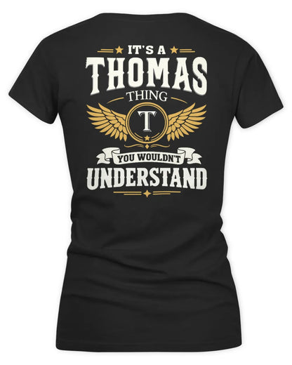 THOMAS KT06-M008 It’s a [NAME] Thing – You Wouldn’t Understand | Personalized Vintage T-Shirt - Women's V-Neck T-Shirt - Black