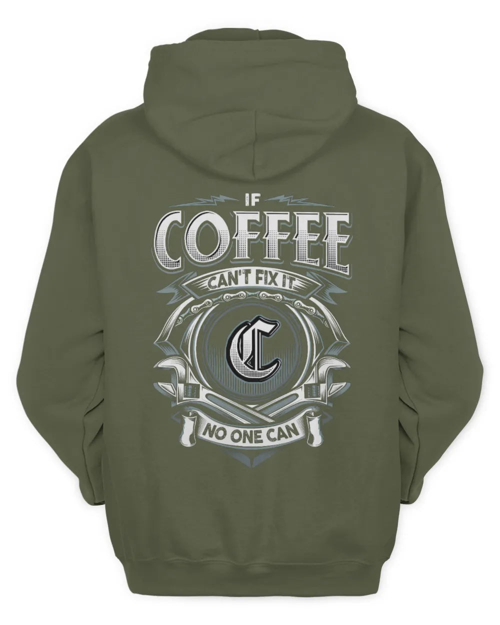 COFFEE AP81-K4-626 - Personalized Ahmed Quote Apparel “If Ahmed Can't Fix It, No One Can” - Unisex Hoodie - Military Green
