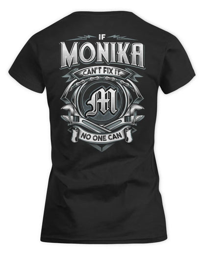 MONIKA AP81-K4-626 - Personalized Ahmed Quote Apparel “If Ahmed Can't Fix It, No One Can” - Women's Standard T-Shirt - Black