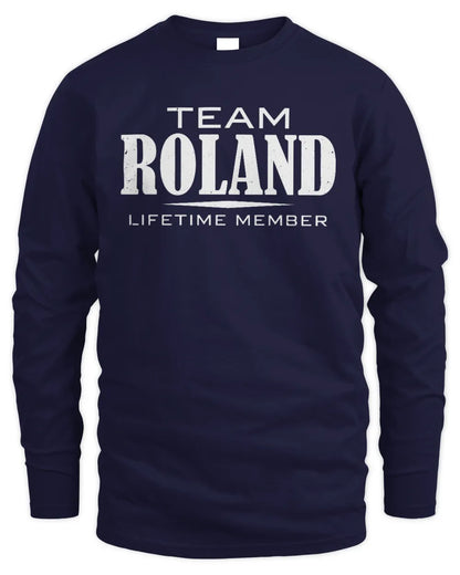 ROLAND BL62-K4-128 - Personalized “Team NAME Lifetime Member” - Men's Long Sleeved T-Shirt - Navy