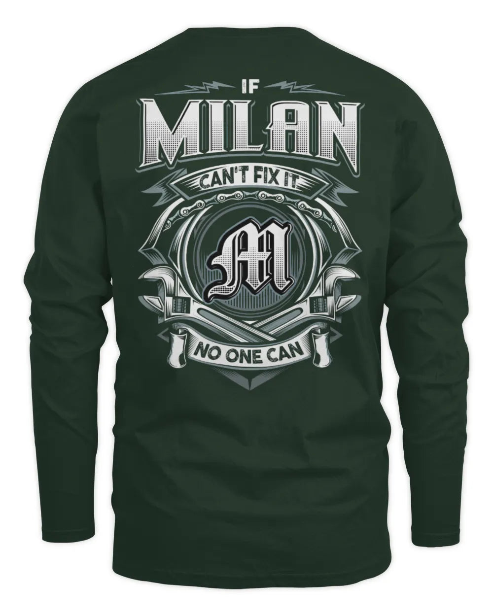 MILAN AP81-K4-626 - Personalized Ahmed Quote Apparel “If Ahmed Can't Fix It, No One Can” - Men's Long Sleeved T-Shirt - Forest Green