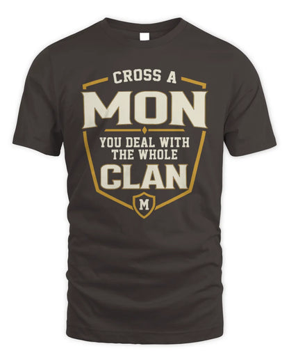 MON NT1-K008 Cross A/An NAME, You Deal With the Whole Clan | Personalized Vintage T-Shirt - Unisex Standard T-Shirt - Dark Chocolate