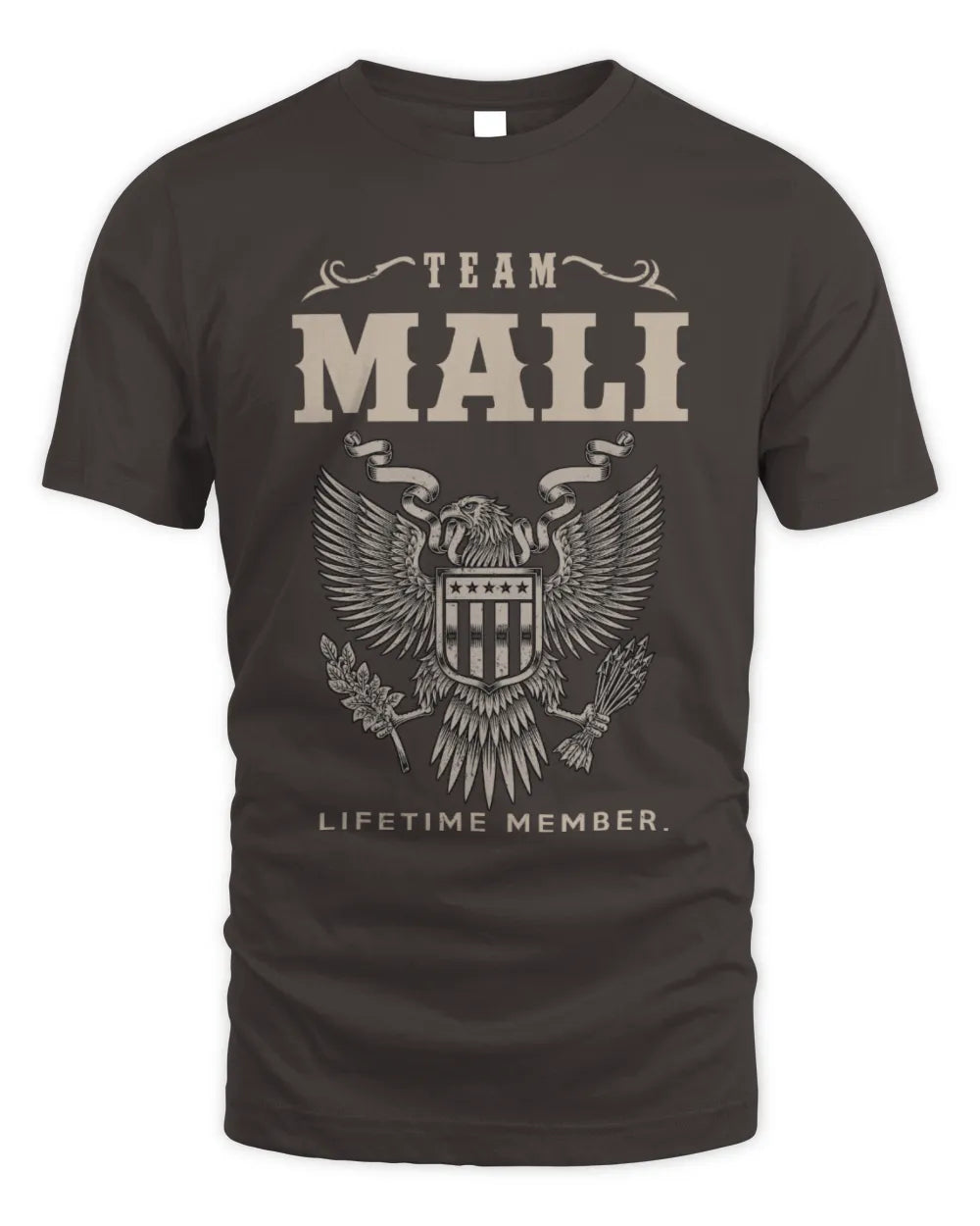 MALI TP06-K82 – Personalized Classic Style Apparel “Team NAME Lifetime Member” - Unisex Standard T-Shirt - Dark Chocolate