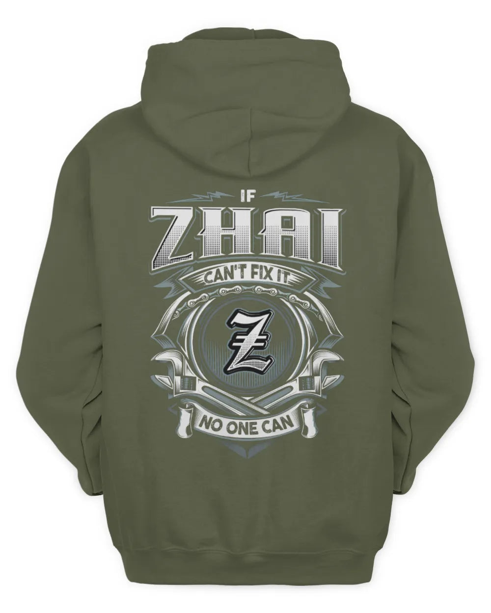 ZHAI AP81-K4-626 - Personalized Ahmed Quote Apparel “If Ahmed Can't Fix It, No One Can” - Unisex Hoodie - Military Green
