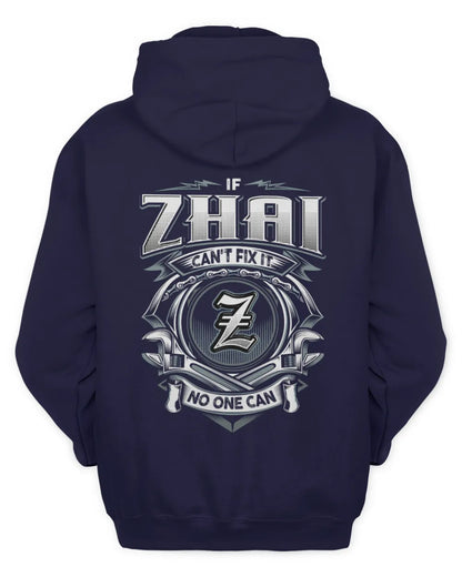 ZHAI AP81-K4-626 - Personalized Ahmed Quote Apparel “If Ahmed Can't Fix It, No One Can” - Unisex Hoodie - Navy