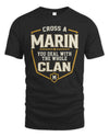 MARIN NT1-K008 Cross A/An NAME, You Deal With the Whole Clan | Personalized Vintage T-Shirt