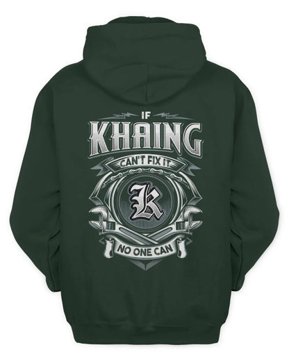 KHAING AP81-K4-626 - Personalized Ahmed Quote Apparel “If Ahmed Can't Fix It, No One Can” - Unisex Hoodie - Forest Green